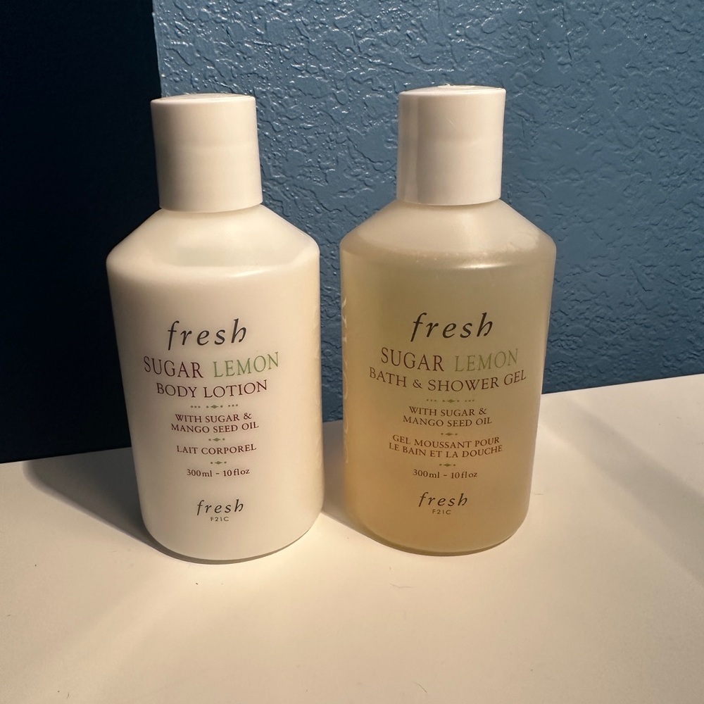 fresh Sugar Lemon Body Lotion & Bath + Shower Gel - 10 fl oz each (Bundle)